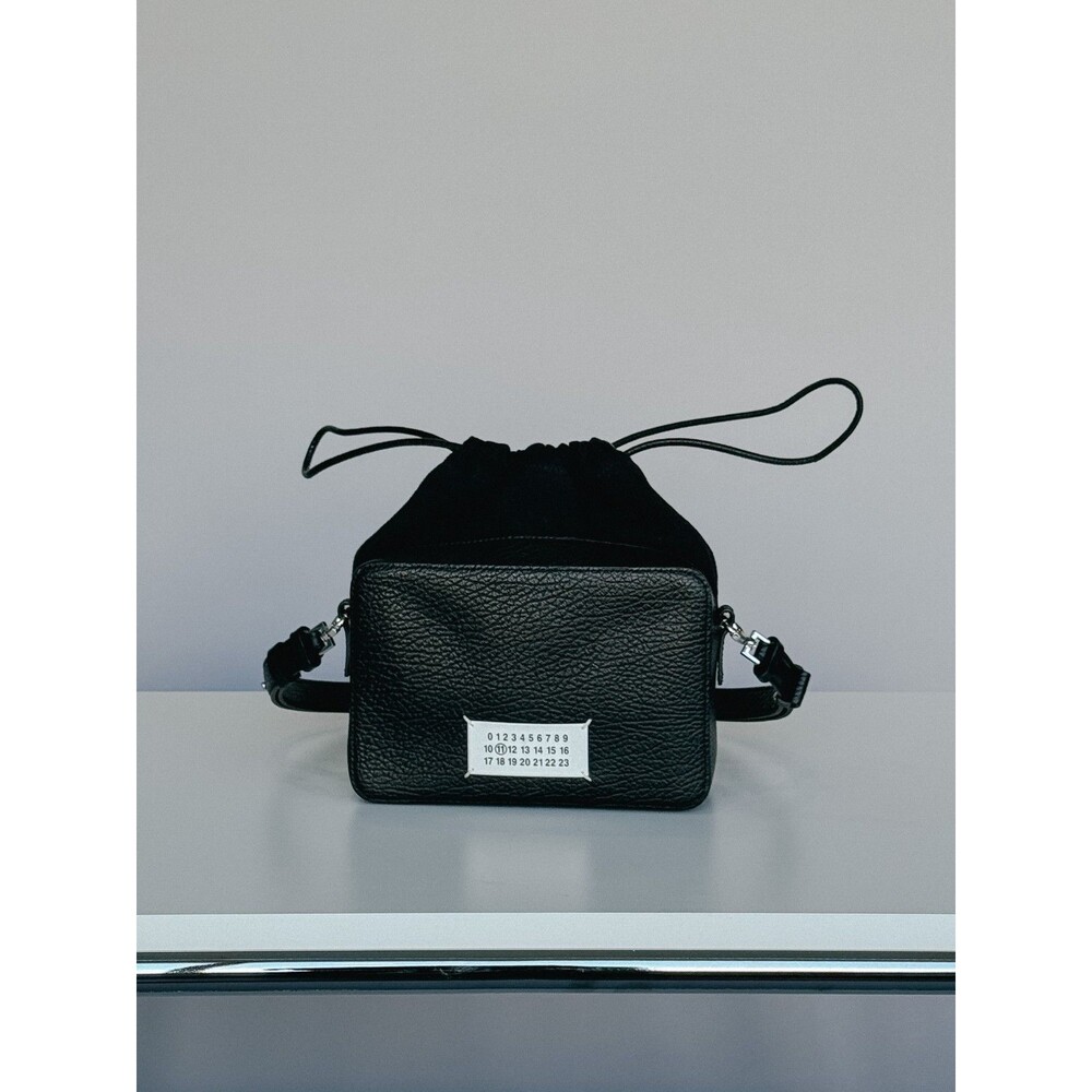 Maison Margiela 5AC Mini Camera Bag Black Grained Leather Drawstring Crossbody